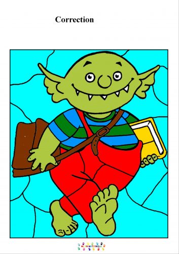 Le petit ogre veut aller à lécole coloriage magique avec des