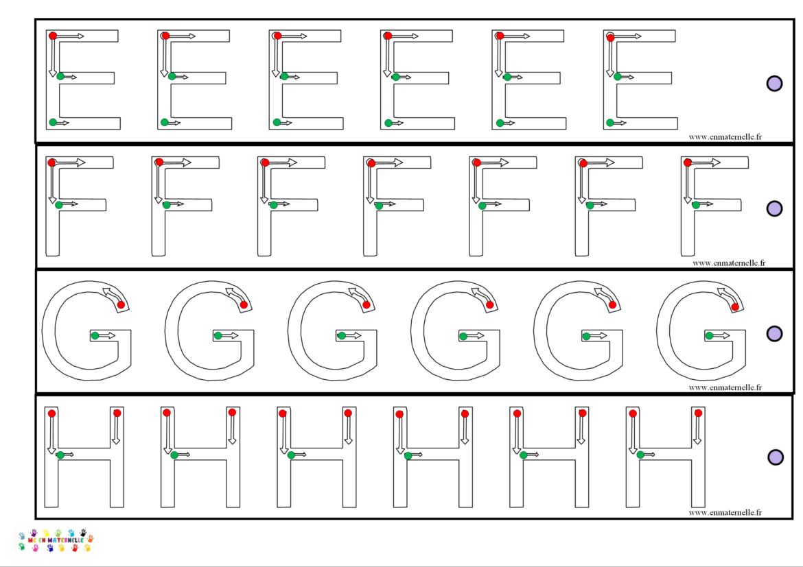 Piste Graphique Des Lettres Majuscules Pour Apprendre Le Trac