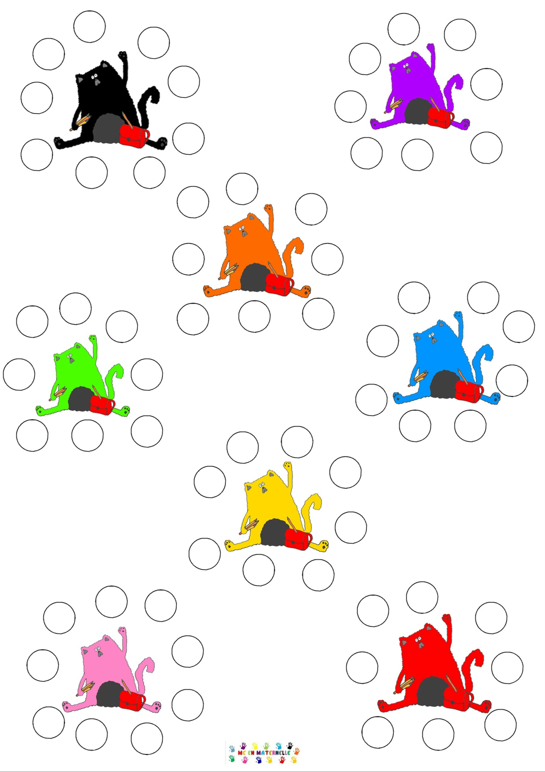 splat le chat rentree algorithmes gommettes ou coloriage mc en maternelle nuage