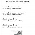 j’ai vu le loup, le renard et la belette