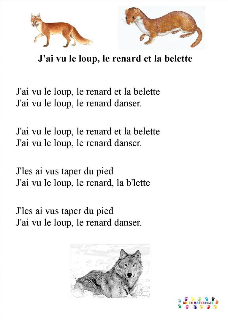 j’ai vu le loup, le renard et la belette