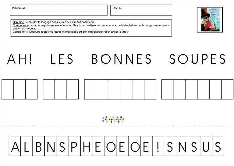 Ah les bonnes souper : reconstituer le titre Majuscule et Script