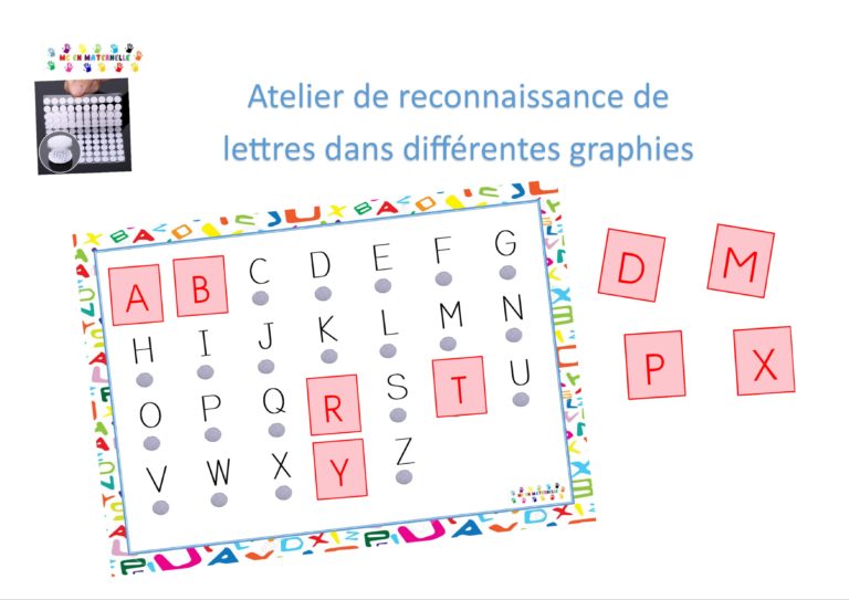 Ateliers de reconnaissance des lettres dans différentes graphies