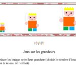 Le tout petit roi : Travail sur les grandeurs (plus petit ou plus grand, plus grand au plus petit)