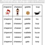 Le petit chaperon rouge : trouver les mots identiques au modèle