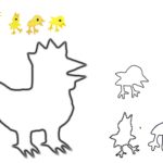 La petite poule rousse : coloriage poule et poussins