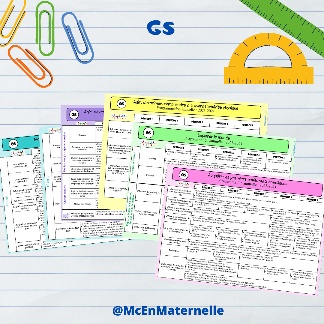 Programmations PS, MS Et GS 2023-2024 – MC En Maternelle