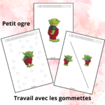 Le petit ogre : coller des gommettes